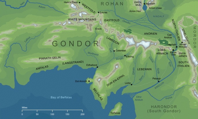 The maps of Eastern Gondor - Lina's biscuity burrow