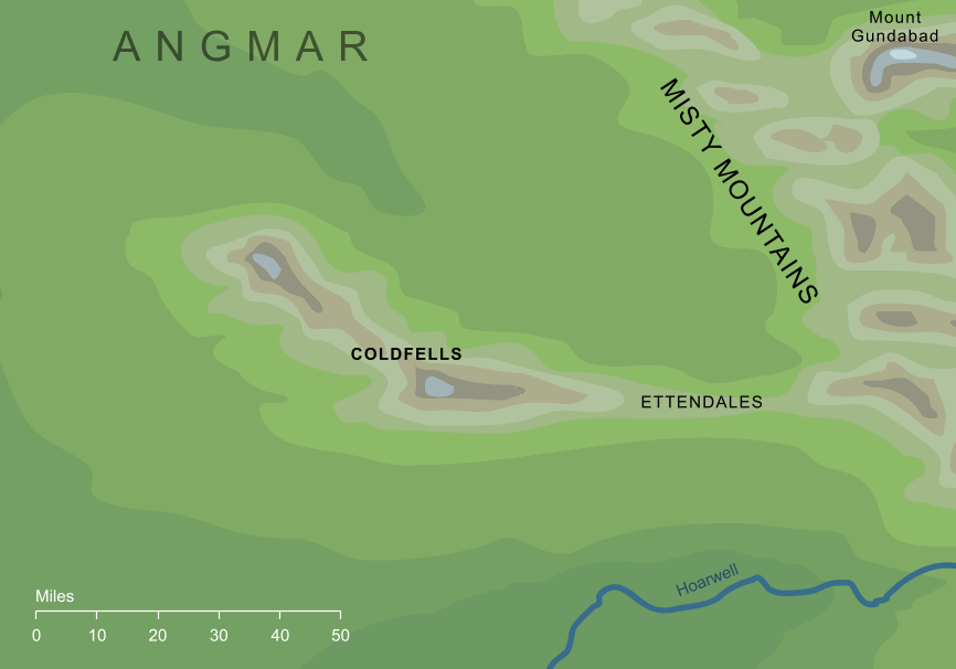 Map of the Coldfells