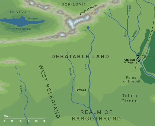 Map of the Debatable Land of Beleriand