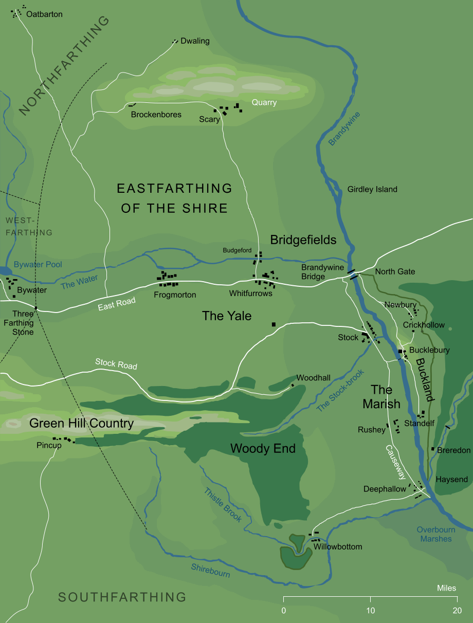 Map of the Eastfarthing of the Shire