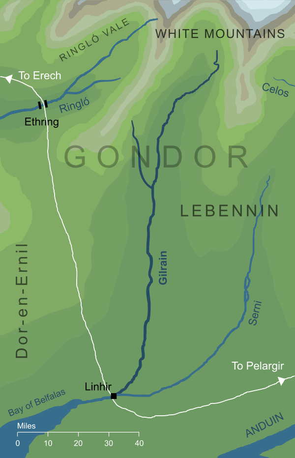 Map of the river Gilrain