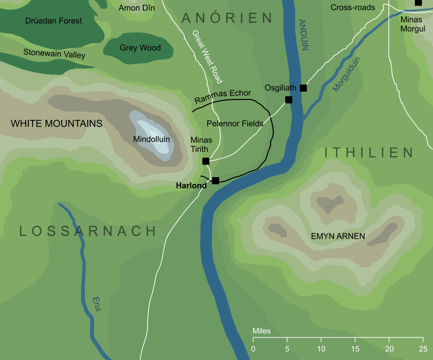 Map of Harlond, the port of Minas Tirith
