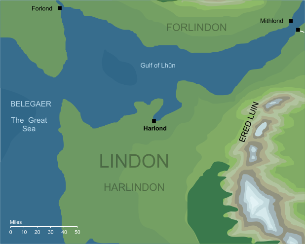Map of the Harlond in Lindon