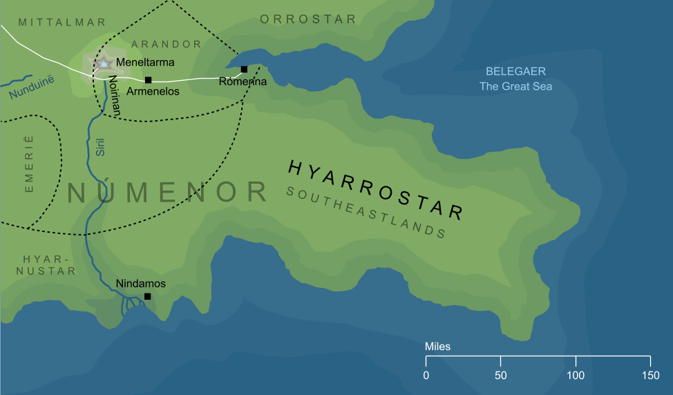 Map of the Hyarrostar of Númenor