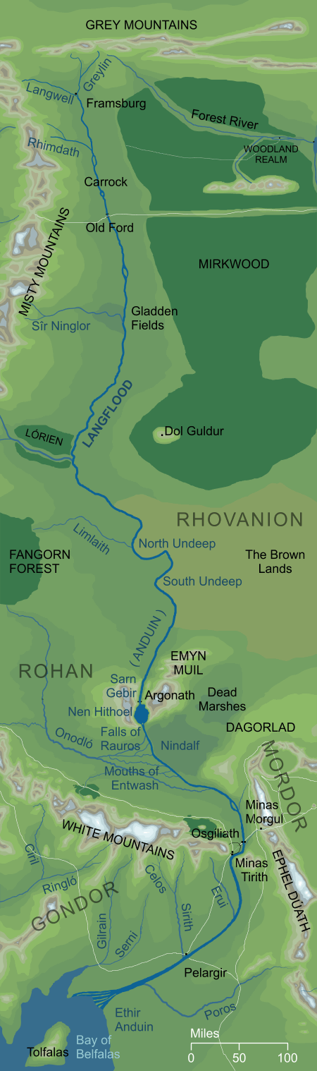 Map of the river Langflood