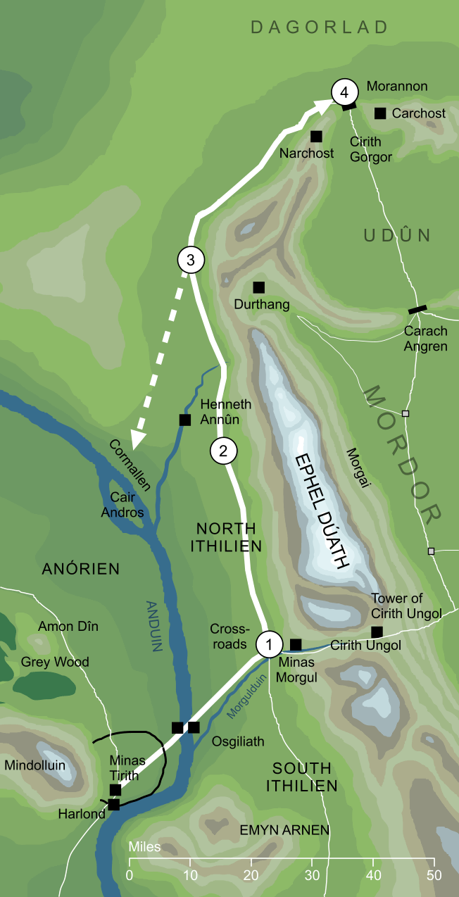 Map of the route of the Lords of the West