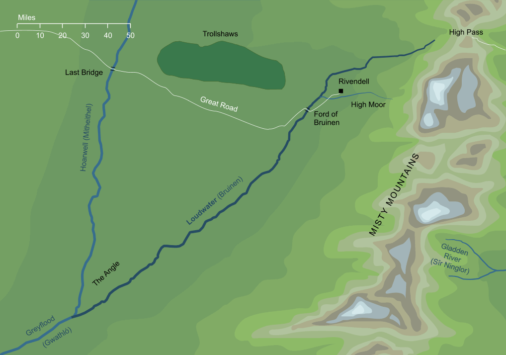 Map of the river Loudwater