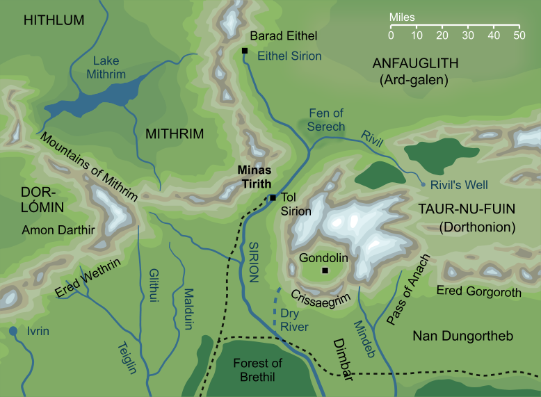 Map of Minas Tirith on Tol Sirion
