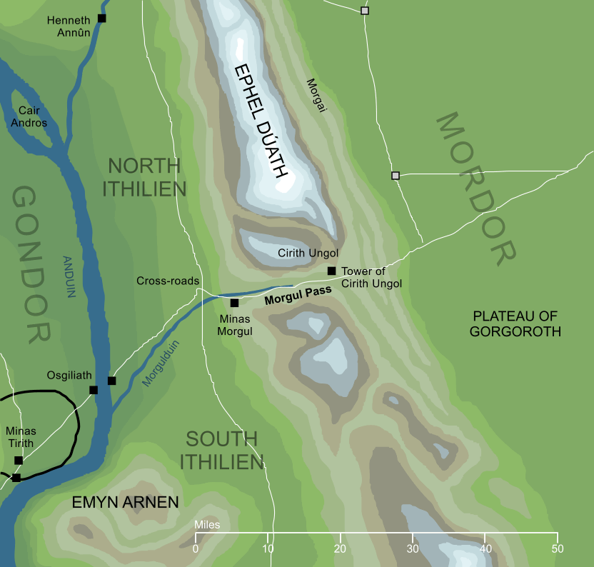 Map of the Morgul Pass