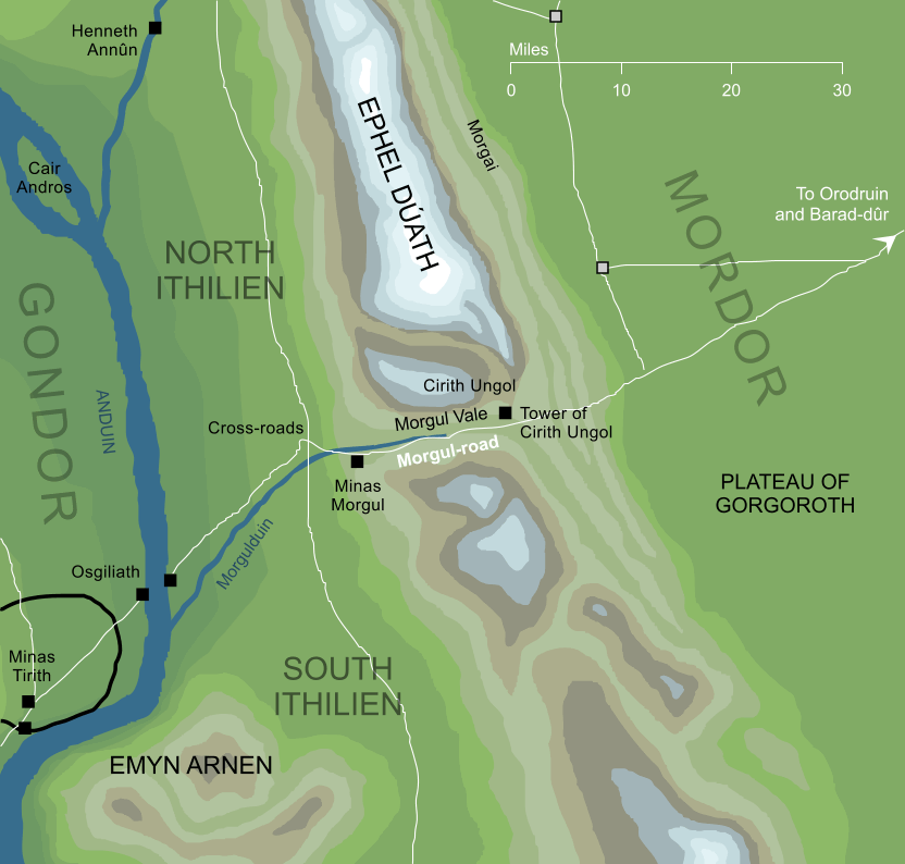 Map of the Morgul-road