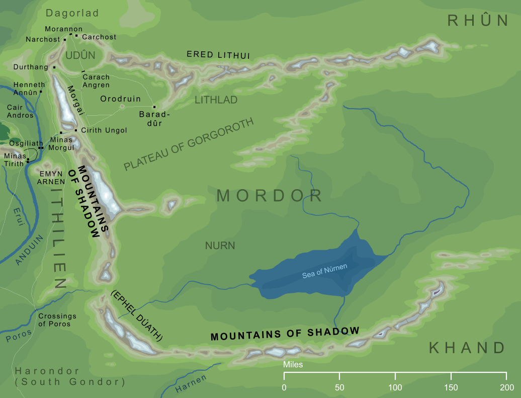 Map of the Mountains of Shadow