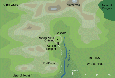 Map of Mount Fang (Orthanc)