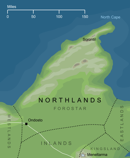 Map of the Northlands of Númenor