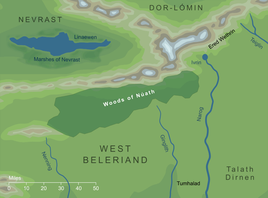Map of the woods of Núath