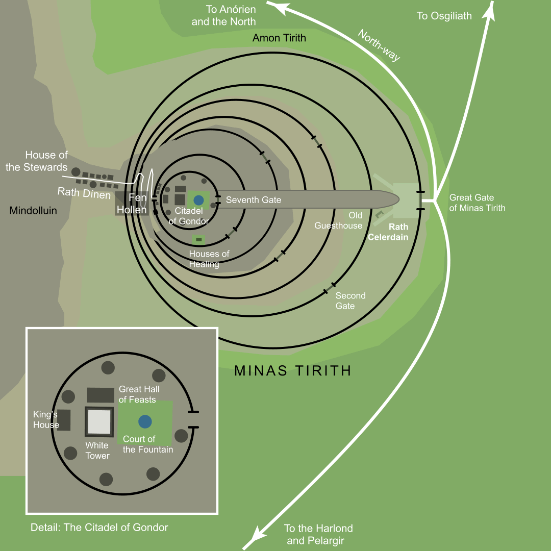 Map of Rath Celerdain in Minas Tirith