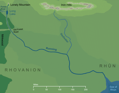 Map of the river Running