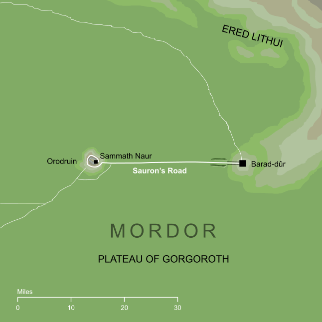 Map of Sauron's Road