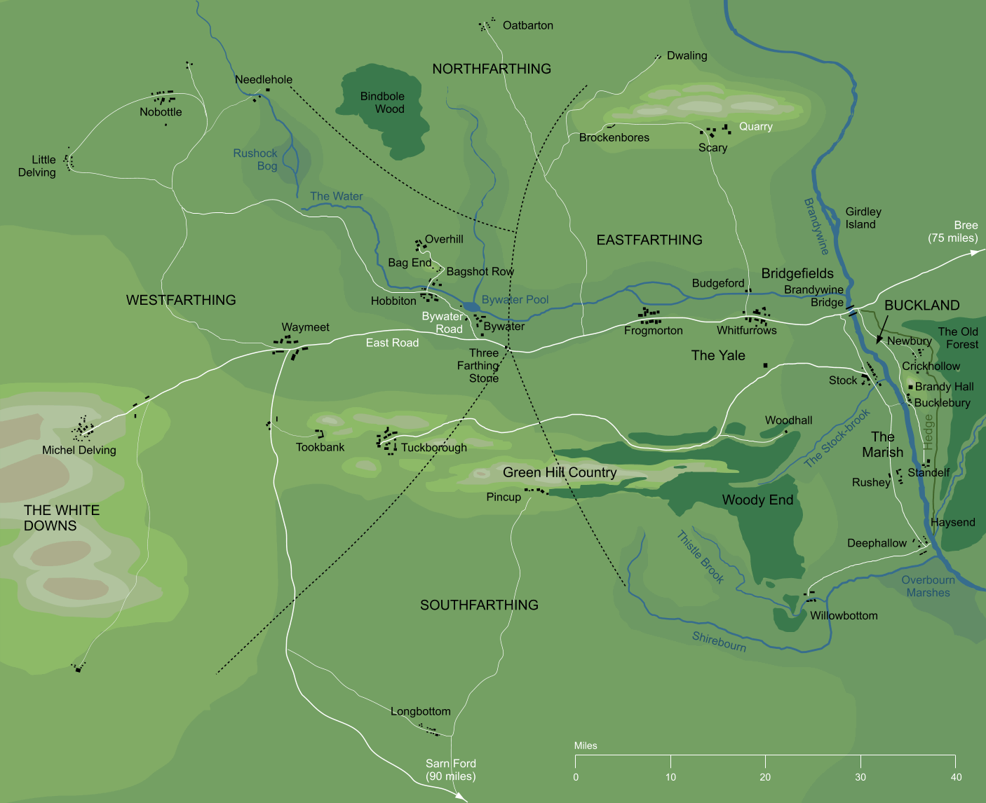 A partial map of the Shire