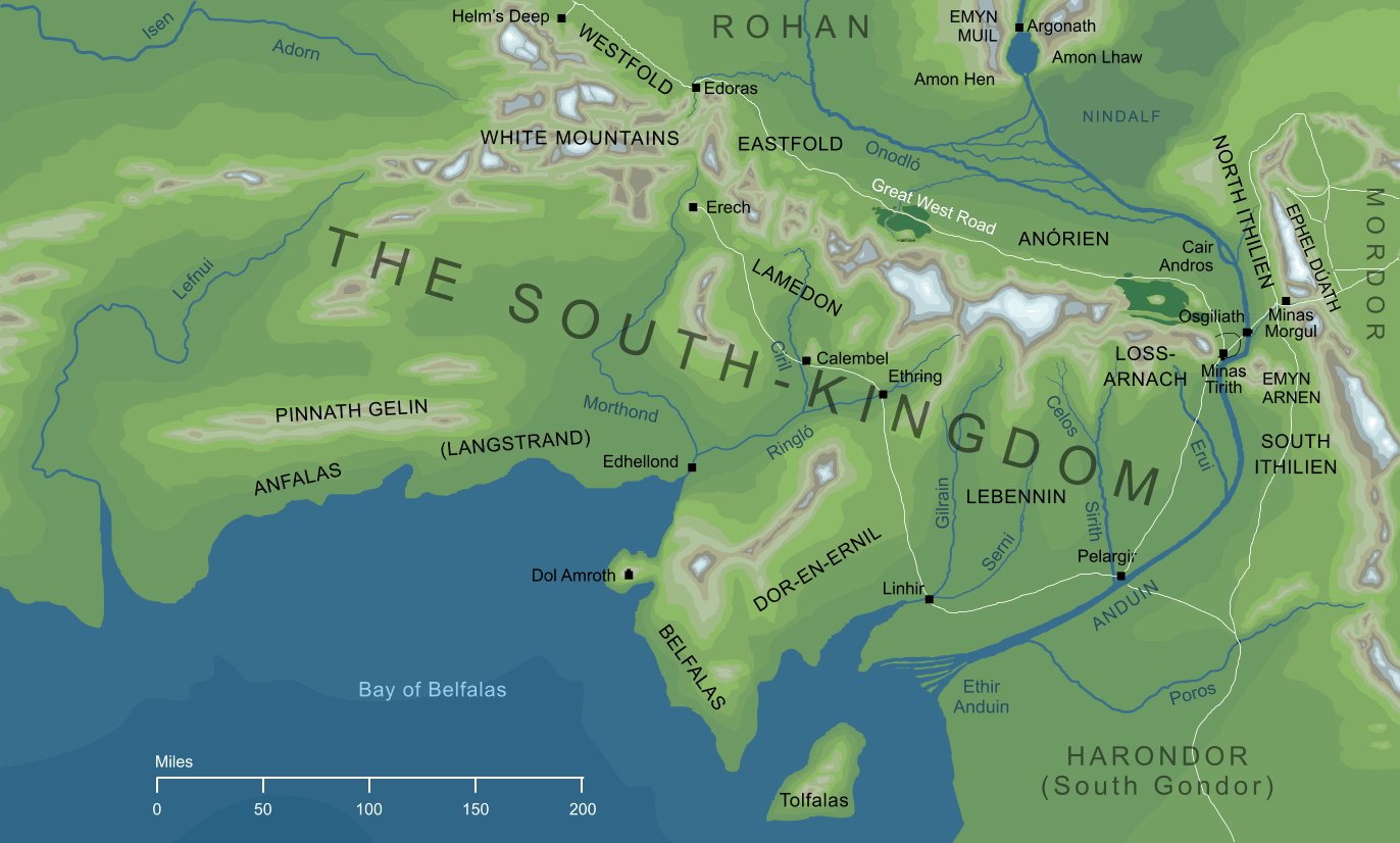Map of the South-kingdom of the Dúnedain