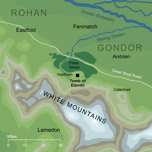 Map of the Tomb of Elendil on Halifirien