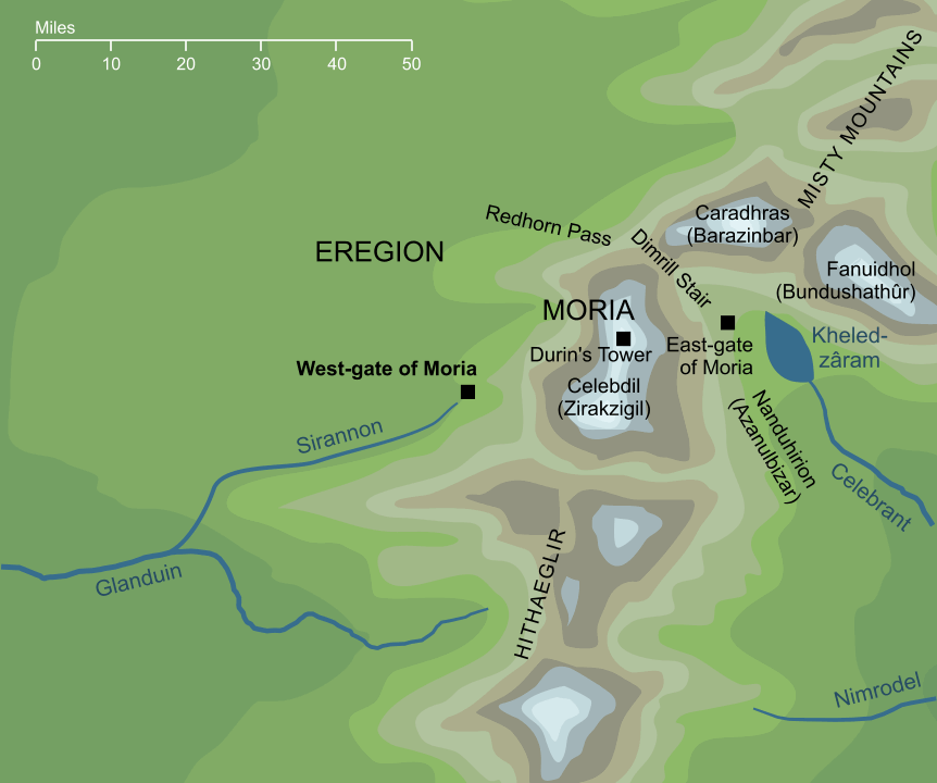 Map of the West-gate of Moria