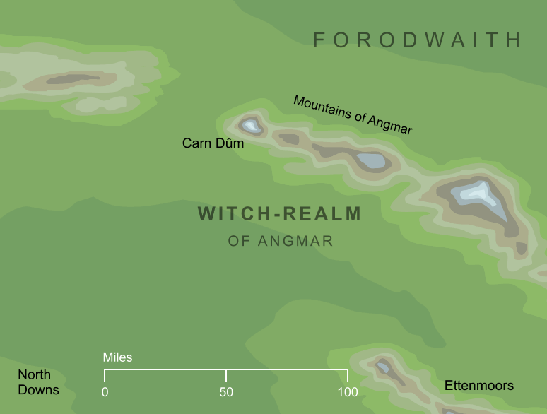 Map of the Witch-realm of Angmar