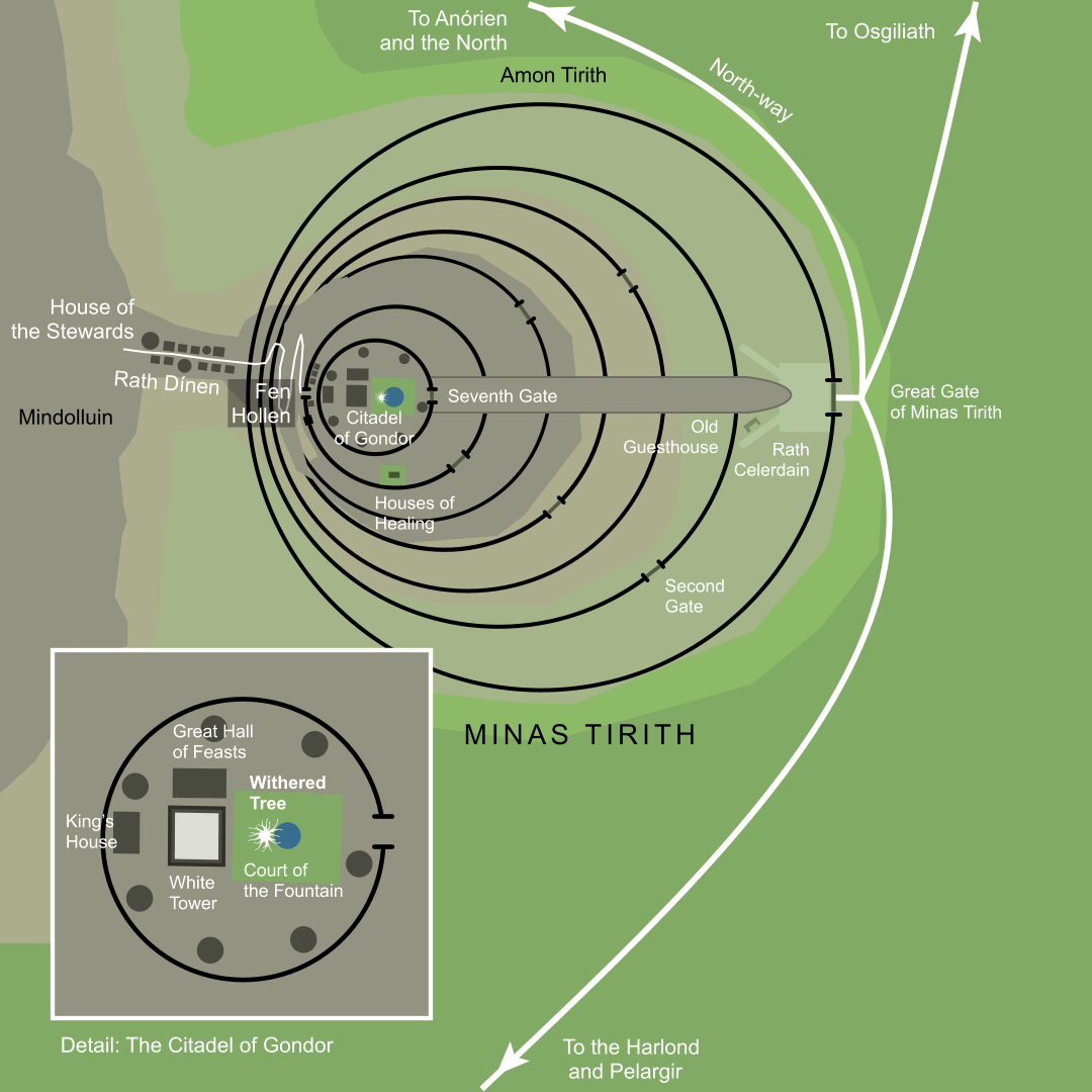 Map of the Withered Tree in Minas Tirith