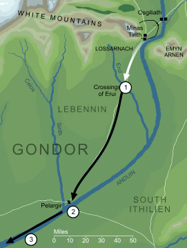 Map of the Battle of the Crossings of Erui