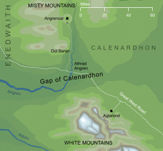 Map of the Gap of Calenardhon