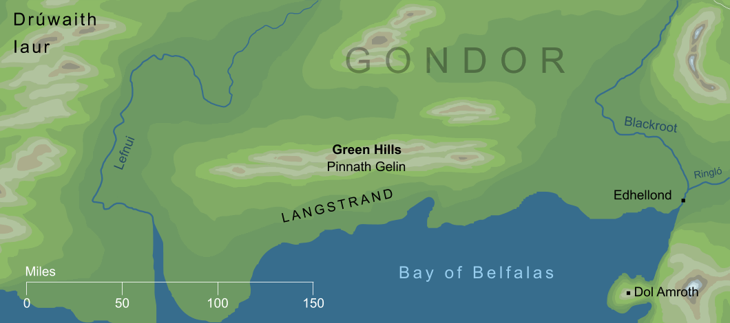 Map of the Green Hills of Gondor