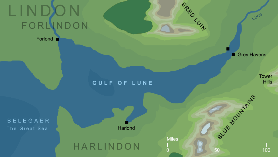 Map of the Gulf of Lune
