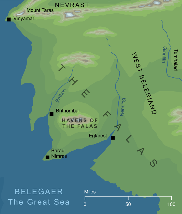 Map of the Havens of the Falas
