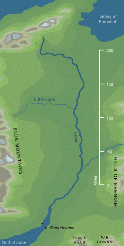 Map of the river Lune