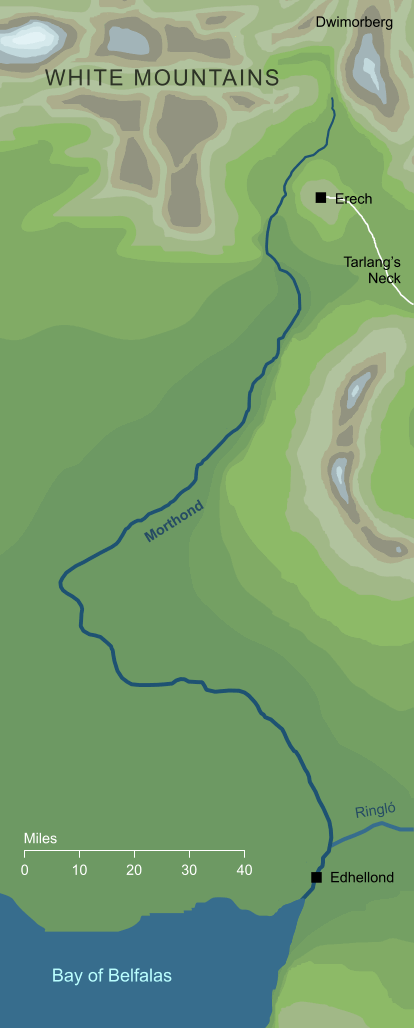 Map of the river Morthond