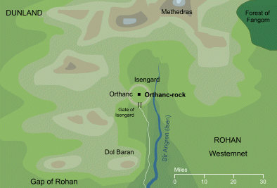 Map of the Orthanc-rock